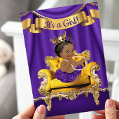 Purple Gold Princess Baby Shower Invitations