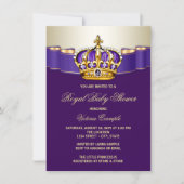 Purple Gold Princess Crown Baby Shower Invitation (Front)