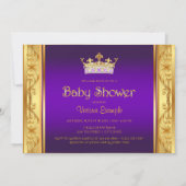 Purple Gold Princess Girl Baby Shower Invitations | Zazzle