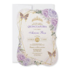 Purple Gold Quinceañera Butterfly Roses Mis Quince