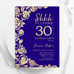 Purple Gold Roses Surprise 30th Birthday Invitation<br><div class="desc">Purple Gold Floral Surprise 30th Birthday Party Invitation. Elegant design featuring roses,  faux gold foil and typography script font. Trendy invite card perfect for a stylish female bday celebration. Can be customized to any age. Printed Zazzle invitations or instant download digital printable template.</div>