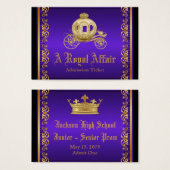 Purple Gold Royal Affair Prom Admission Tickets (Front & Back)