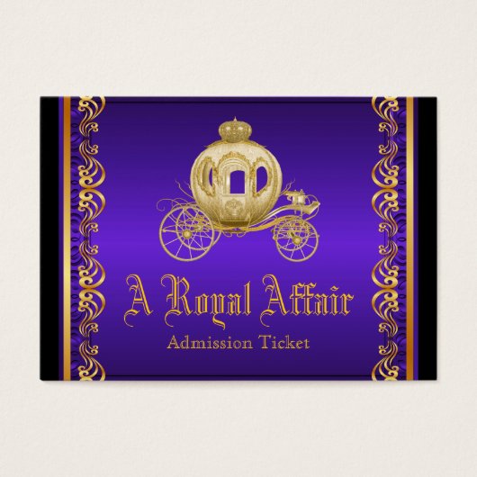 Purple Gold Royal Affair Prom Admission Tickets (Front)