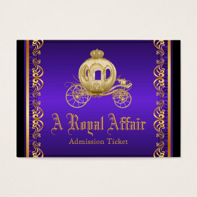 Purple Gold Royal Affair Prom Admission Tickets (Front)