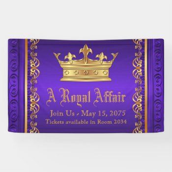 Purple Gold Royal Crown Banner by decembermorning at Zazzle