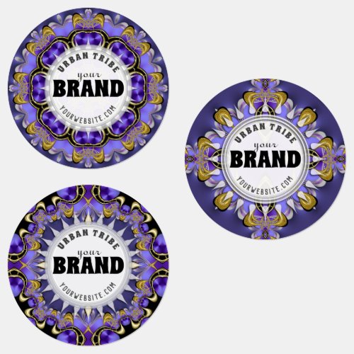 Purple Gold Royal Goth Steampunk Alt Brand Labels
