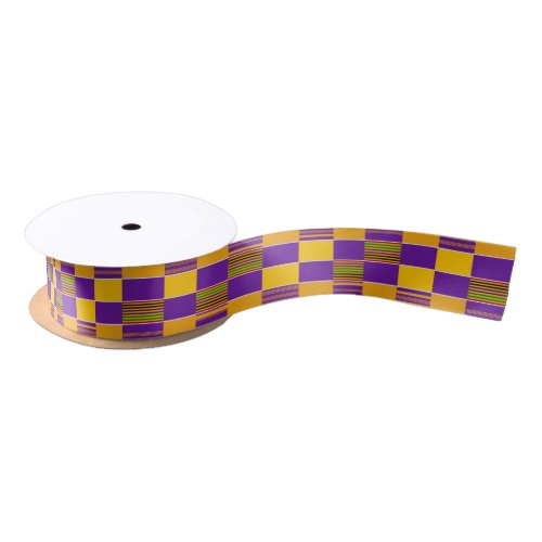 Purple Gold Royal K88 African Kente 15inch Ribbon