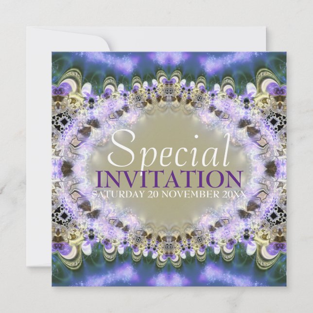 Purple Gold Royal Princess Birthday Invitation (Front)