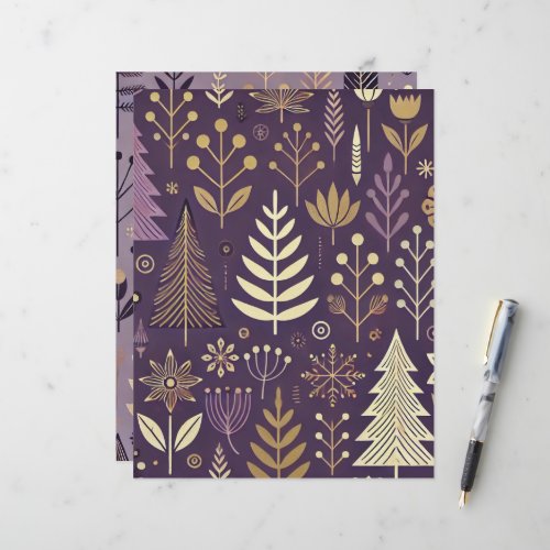 Purple &amp; Gold Scandinavian Nature Scrapbook