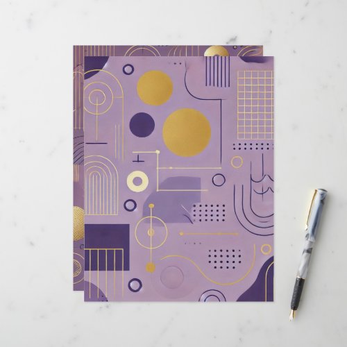 Purple &amp; Gold Scandinavian Patterns Scrapbook