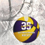 purple gold school basketball team colors keychain