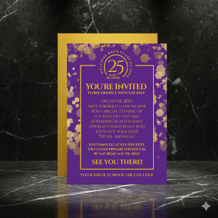 Purple & Gold School Class Reunion Invitation