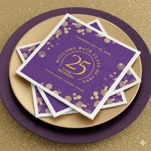 Purple & Gold School College Class Reunion Paper Dinner Napkins