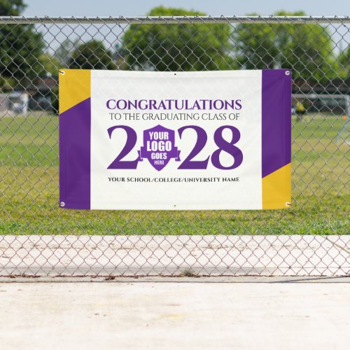 Purple Gold School College Graduating Class Banner