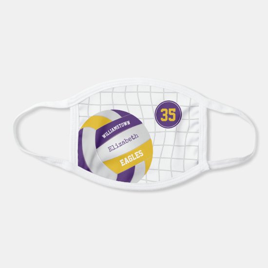 purple gold school team colors girls volleyball face mask