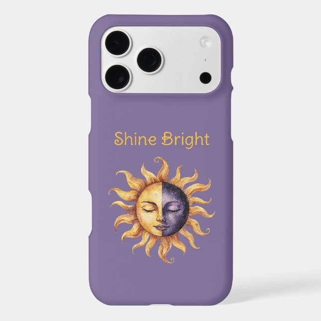 Purple Gold Shine Bright Sun Case-Mate iPhone Case (Back)
