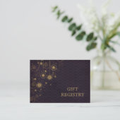 purple gold Snowflakes wedding gift registry Enclosure Card (Standing Front)