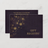 purple gold Snowflakes wedding gift registry Enclosure Card (Front/Back)