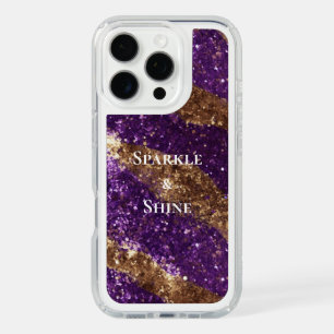 Purple Gold Sparkle Glitter iPhone 16 Pro Case
