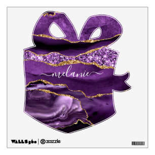 Purple Gold Sparkly Custom Your Name Wall Decal