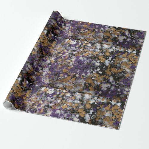 Purple  Gold Splatter Wrapping Paper
