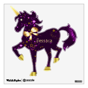 Purple & Gold Star Light Custom Unicorn Wall Decal