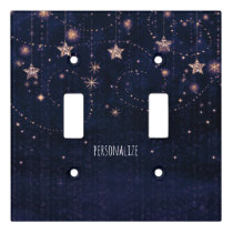 Purple & Gold Starry Celestial Whimsical Light Switch Cover