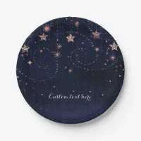 Purple Stars Violet Starry Night Party Paper Plates