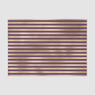 PURPLE & GOLD STRIPE PATTERN TISSUE PAPER