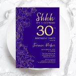 Purple Gold Surprise 30th Birthday Invitation<br><div class="desc">Purple Gold Surprise 30th Birthday Invitation. Minimalist modern feminine design features botanical accents and typography script font. Simple floral invite card perfect for a stylish female surprise bday celebration.</div>