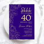 Purple Gold Surprise 40th Birthday Invitation<br><div class="desc">Purple Gold Surprise 40th Birthday Invitation. Minimalist modern feminine design features botanical accents and typography script font. Simple floral invite card perfect for a stylish female surprise bday celebration.</div>