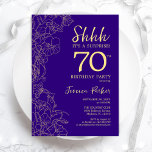 Purple Gold Surprise 70th Birthday Invitation<br><div class="desc">Purple Gold Surprise 70th Birthday Invitation. Minimalist modern feminine design features botanical accents and typography script font. Simple floral invite card perfect for a stylish female surprise bday celebration.</div>