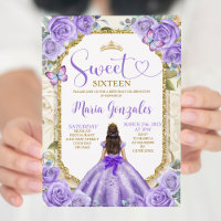 Purple Gold Sweet 16th Birthday Princess Party
