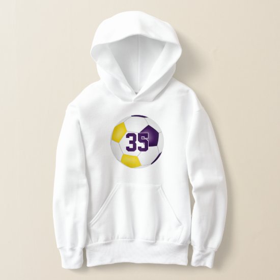 purple gold team colors jersey number soccer hoodie