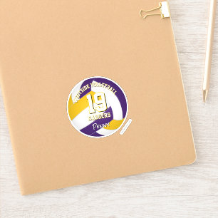 purple gold team colors volleyball player sticker