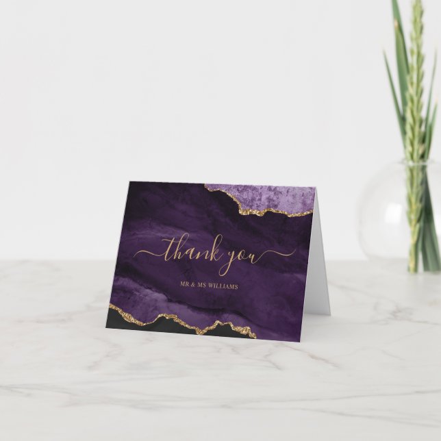 Purple & Gold Thank You Card (Front)