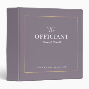 Purple Gold The Officiant Personalized Wedding 3 Ring Binder