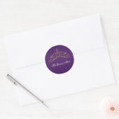 Purple Gold Tiara Sweet 15 16 Quinceana Label (Envelope)