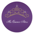 Purple Gold Tiara Sweet 15 16 Quinceana Label