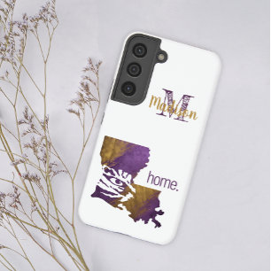 Purple Gold Tiger Eye Louisiana State Initial Name iPhone 17 Pro Max Case