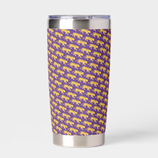 Purple & Gold Tiger Print Stainless Steel Tumbler 