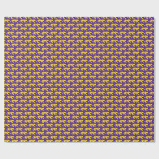 Purple & Gold Tiger Print Wrapping Paper | LSU