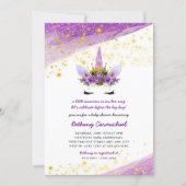 Purple Gold Unicorn Baby Shower Invitation (Front)