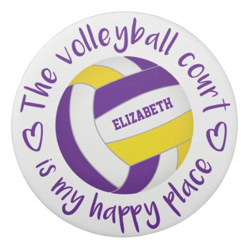 purple gold volleyball court my happy place eraser