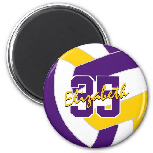 purple gold volleyball team colors gifts magnet