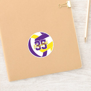 purple gold volleyball team colors  sticker