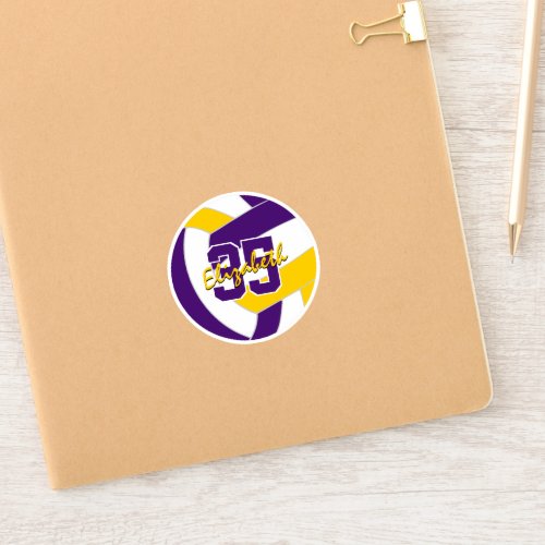 purple gold volleyball team colors  sticker