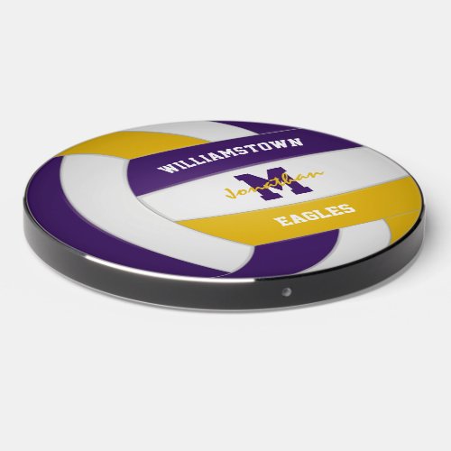purple gold volleyball team name wireless charger 
