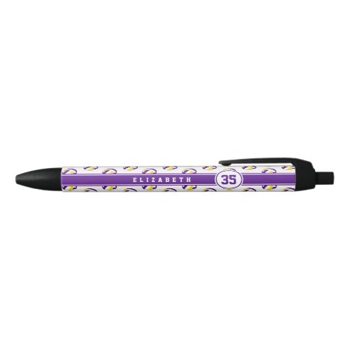 purple gold volleyball team spirit girls boys name black ink pen