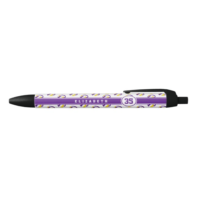 purple gold volleyball team spirit girls boys name pen (Top)